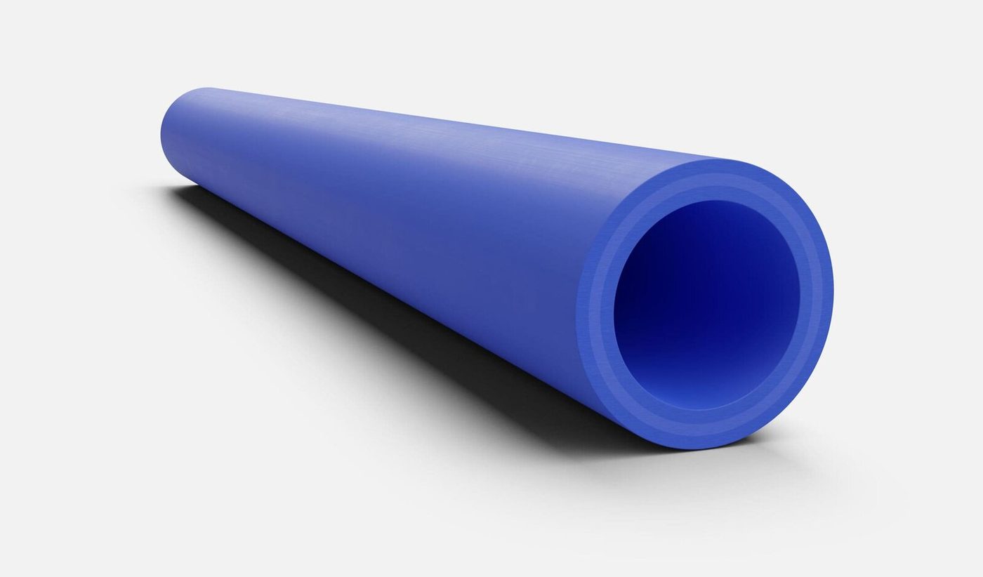 Ein blaues Rohr von aquatherm