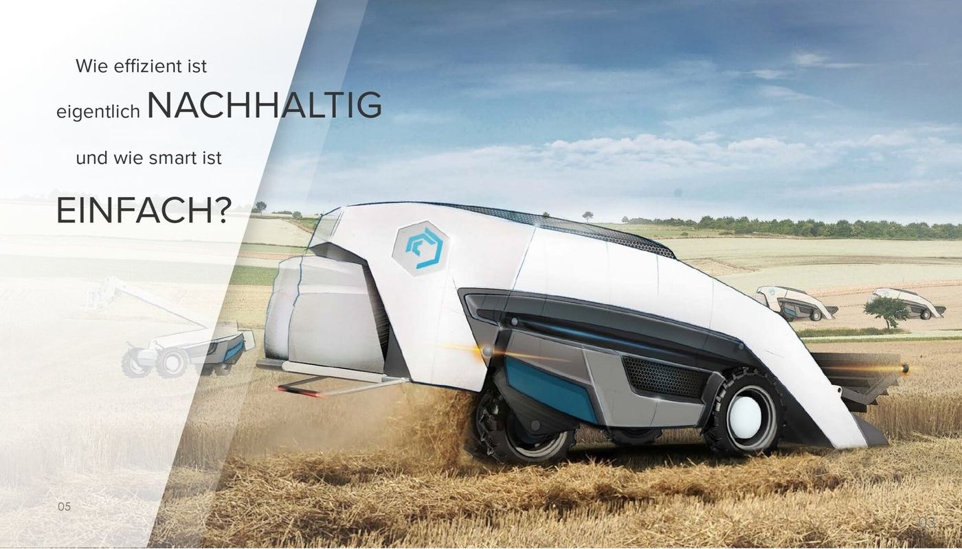 Ein autonomes Fahrzeug im Feld