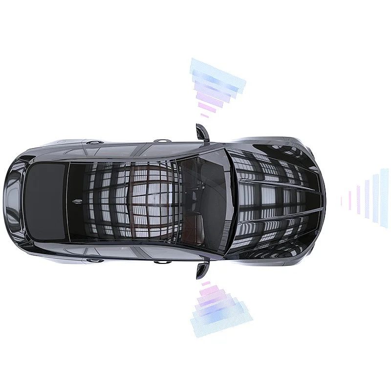 Ein Auto mit Sensorfeldern: 3D-Sensorik für die Fahrzeugkabine